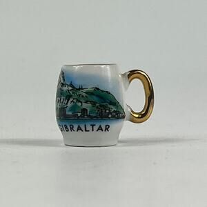 Gibraltar Spain Miniature Novelty Mug Travel Souvenir Vintage Dollhouse Tiny